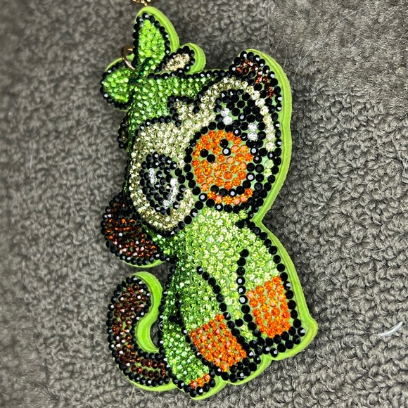 Rhinestone Gem Crystal Covered Grookey Keychain Pokemon Center Japan Kawaii - Picture 2 of 9